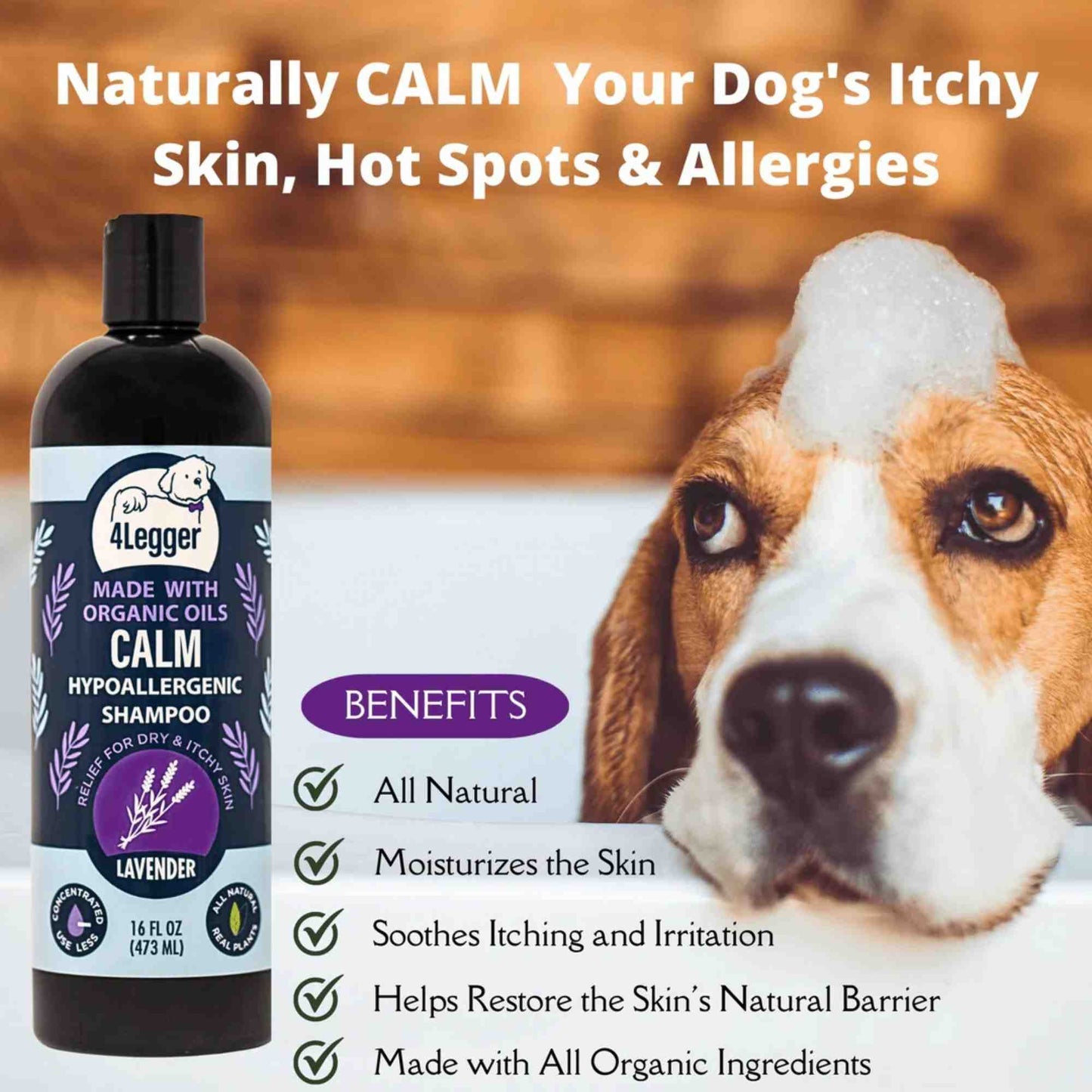 Natural relief organic dog shampoo for sensitive skin - Buho Boost