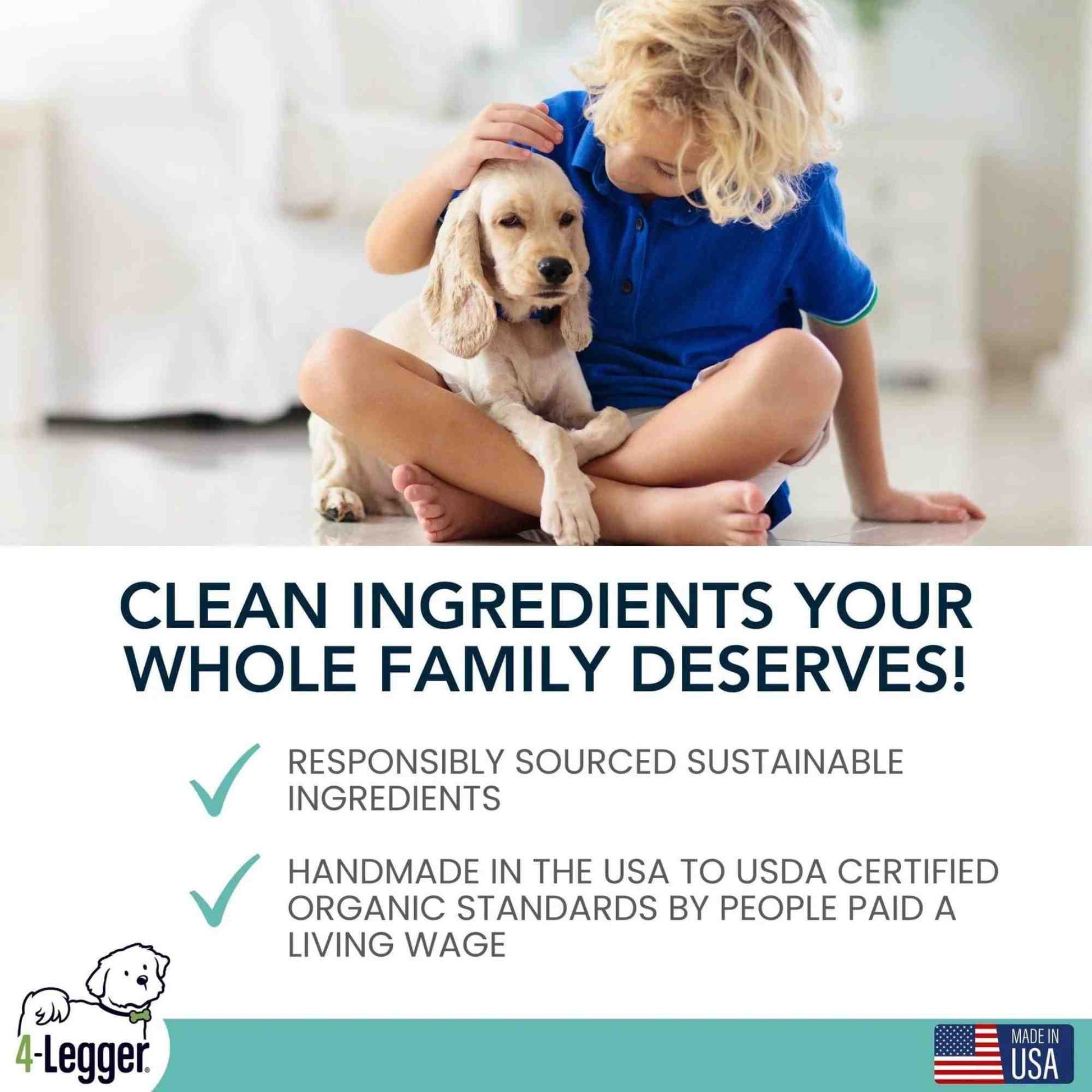 Clean ingredients 4-Legger dog shampoo for entire family