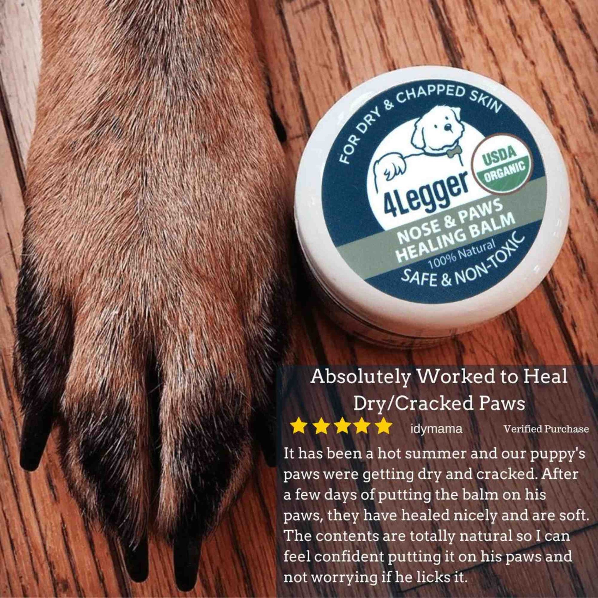 4-Legger Organic healing balm review for dog nose and paw pads