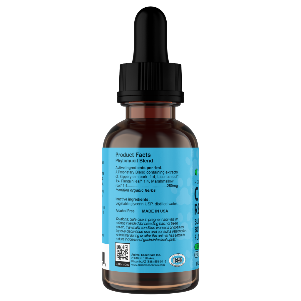 AE Colon Rescue 1oz bottle left side – supplement for dogs