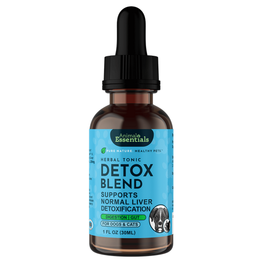 AE Detox Blend 1oz front – detox support supplement for dogs