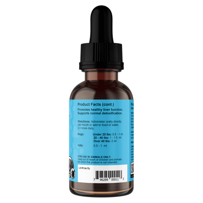 AE Detox Blend 1oz bottle right – canine detox product