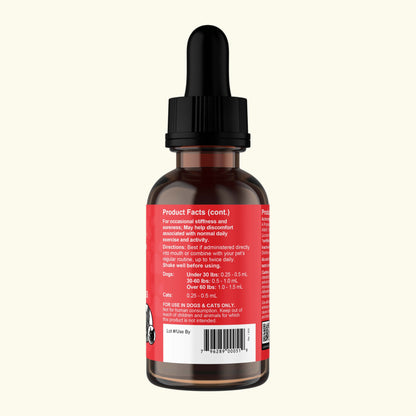 Animal Essentials Joint Support bottle with a red label and black dropper on a white background