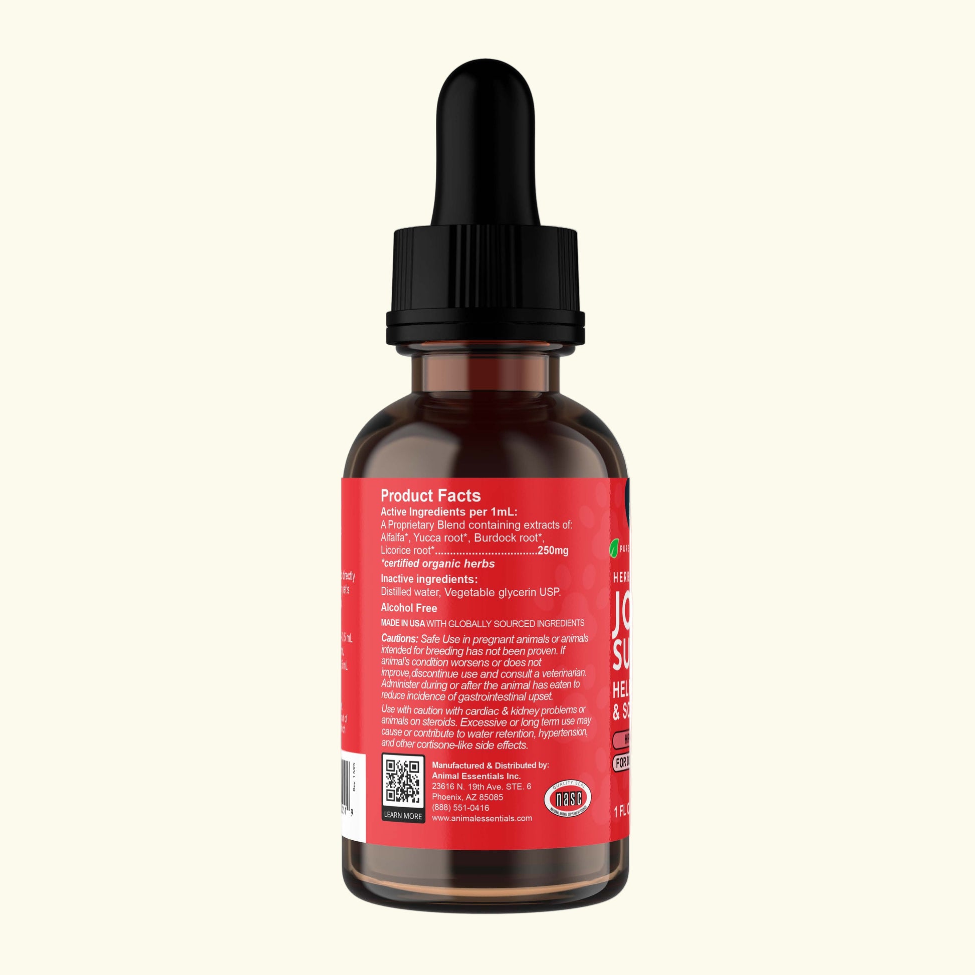 Animal Essentials Joint Support bottle with a red label on a white background