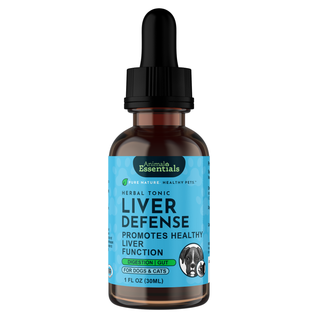 AE Liver Defense 1oz front bottle, canine supplement