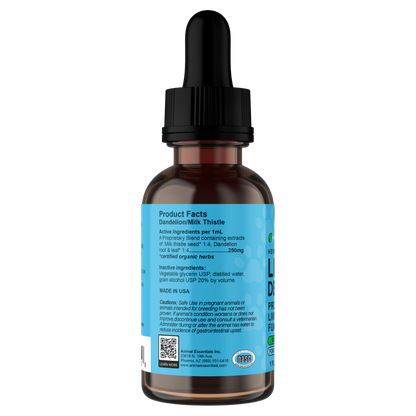 AE Liver Defense 1oz left bottle for dog liver health