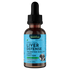 Bottle of Animal Essentials Liver Defense tonic for dogs and cats on a white background