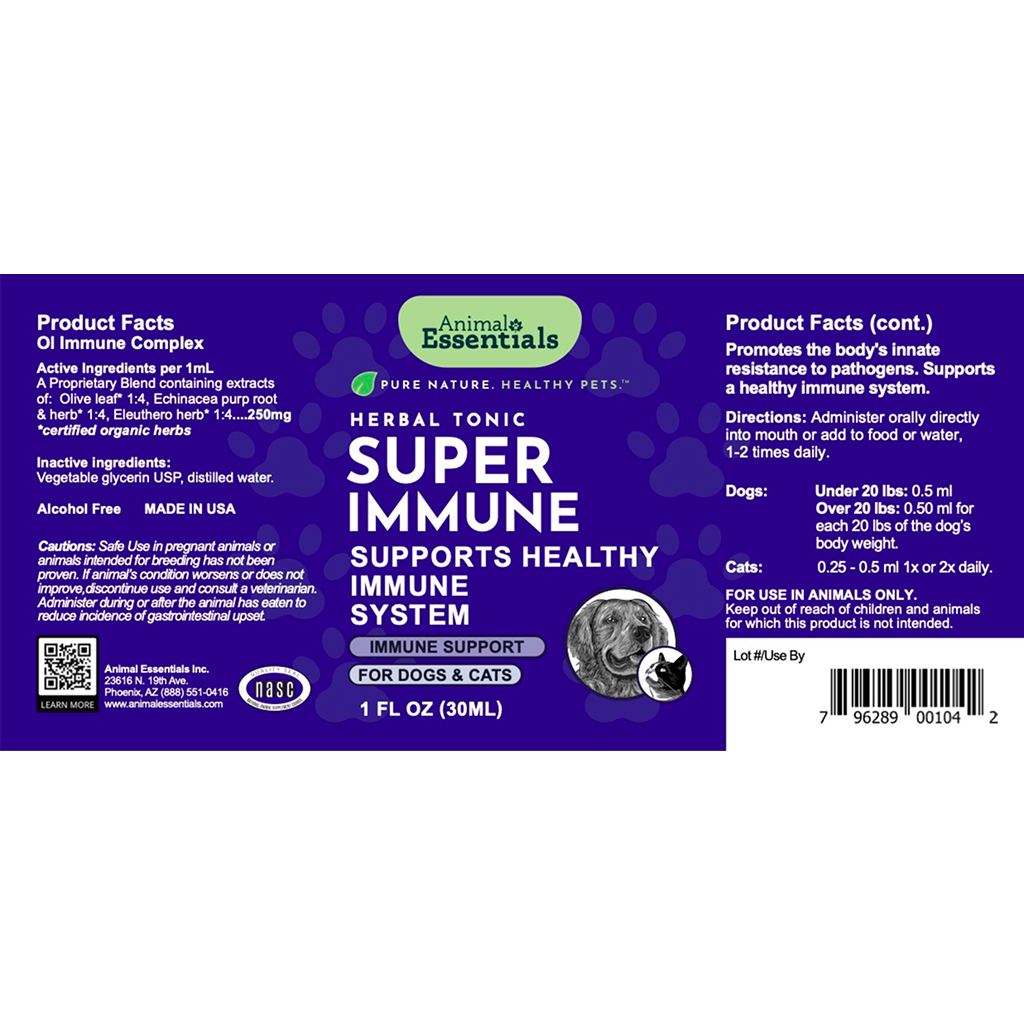 AE Super Immune 1oz immunity booster supplement, dog health