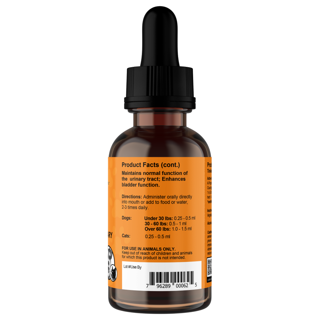 AE Tinkle-Tonic 2oz dog urinary support supplement, right view