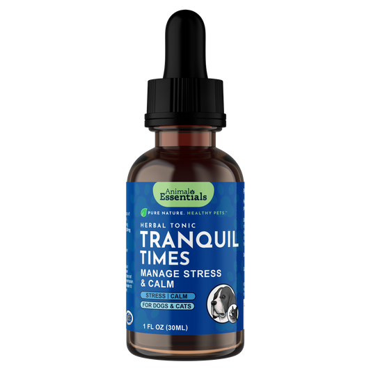 AE Tranquil Times 1oz calming supplement bottle front for dogs and cats