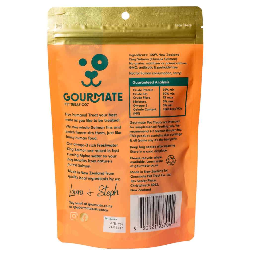 Gourmate Alpine Freshwater Salmon premium dog treats packaging