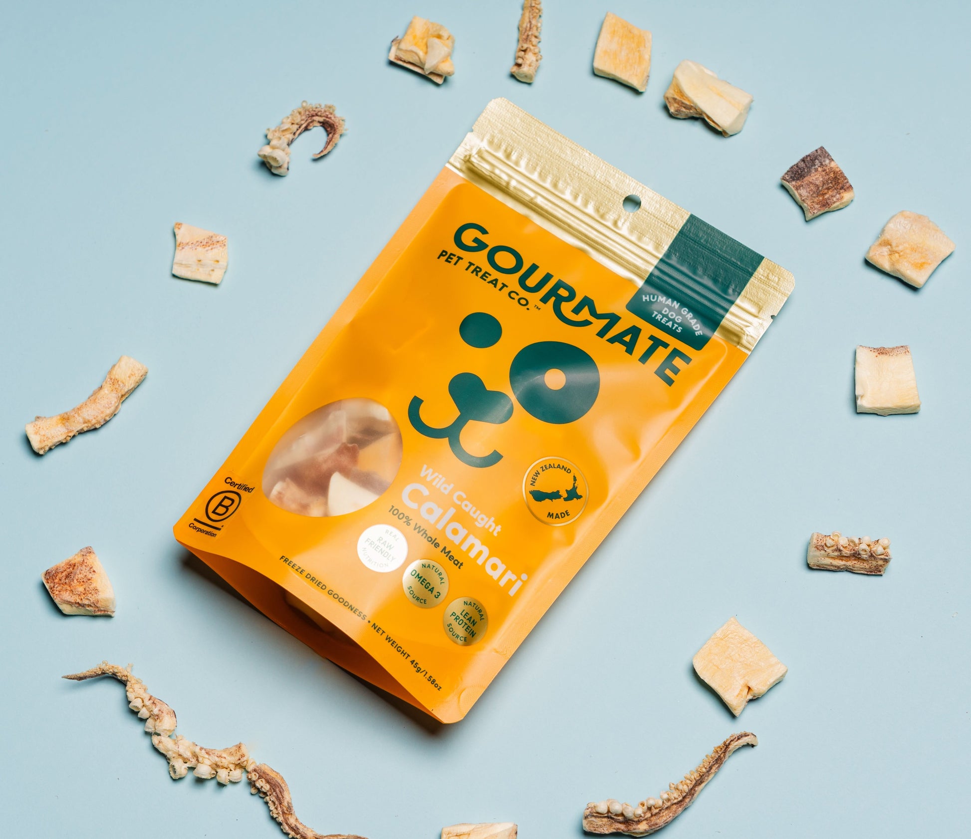 Gourmate Wild Caught Calamari dog seafood treat with natural ingredients