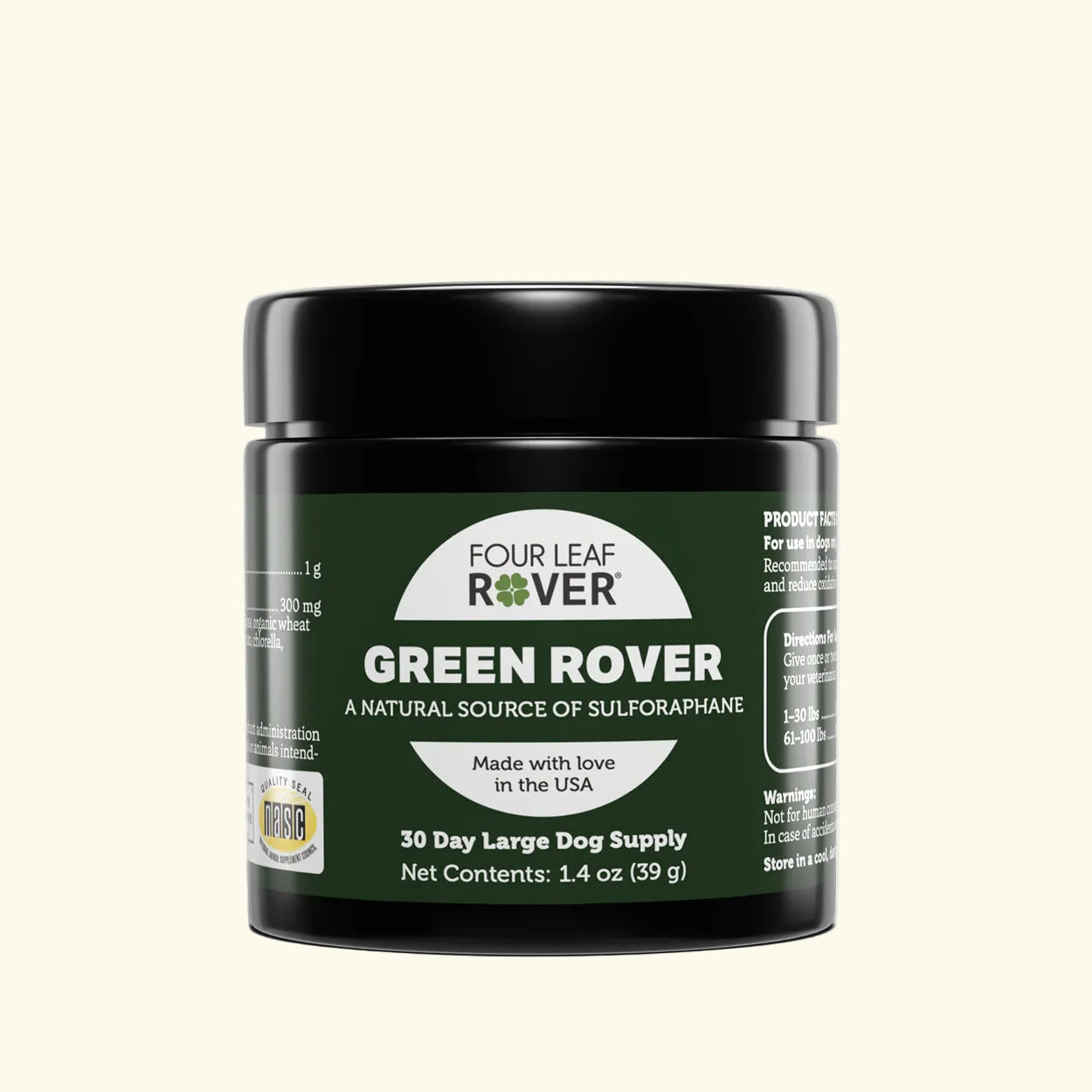 Green Rover by Four Leaf Rover supplement jar