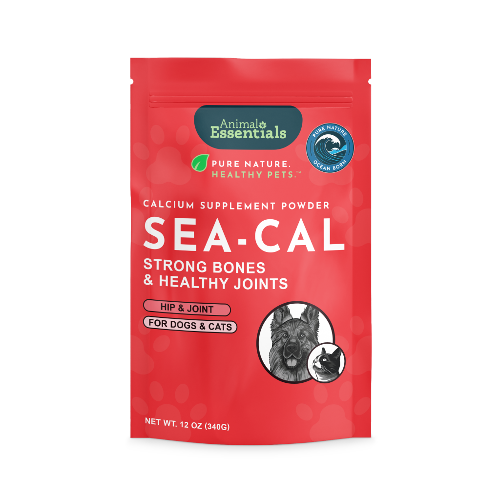 Animal Essentials Sea-Cal natural pet calcium supplement for dogs and cats packaging front