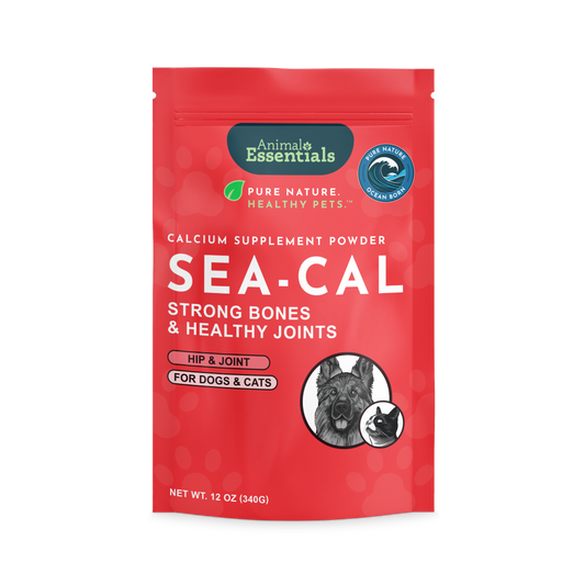 Animal Essentials Sea-Cal natural pet calcium supplement for dogs and cats packaging front